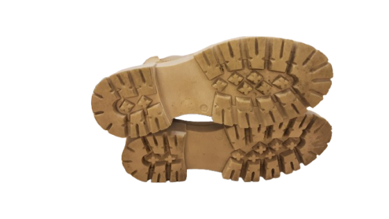 Boots croûte de cuir beige de seconde main