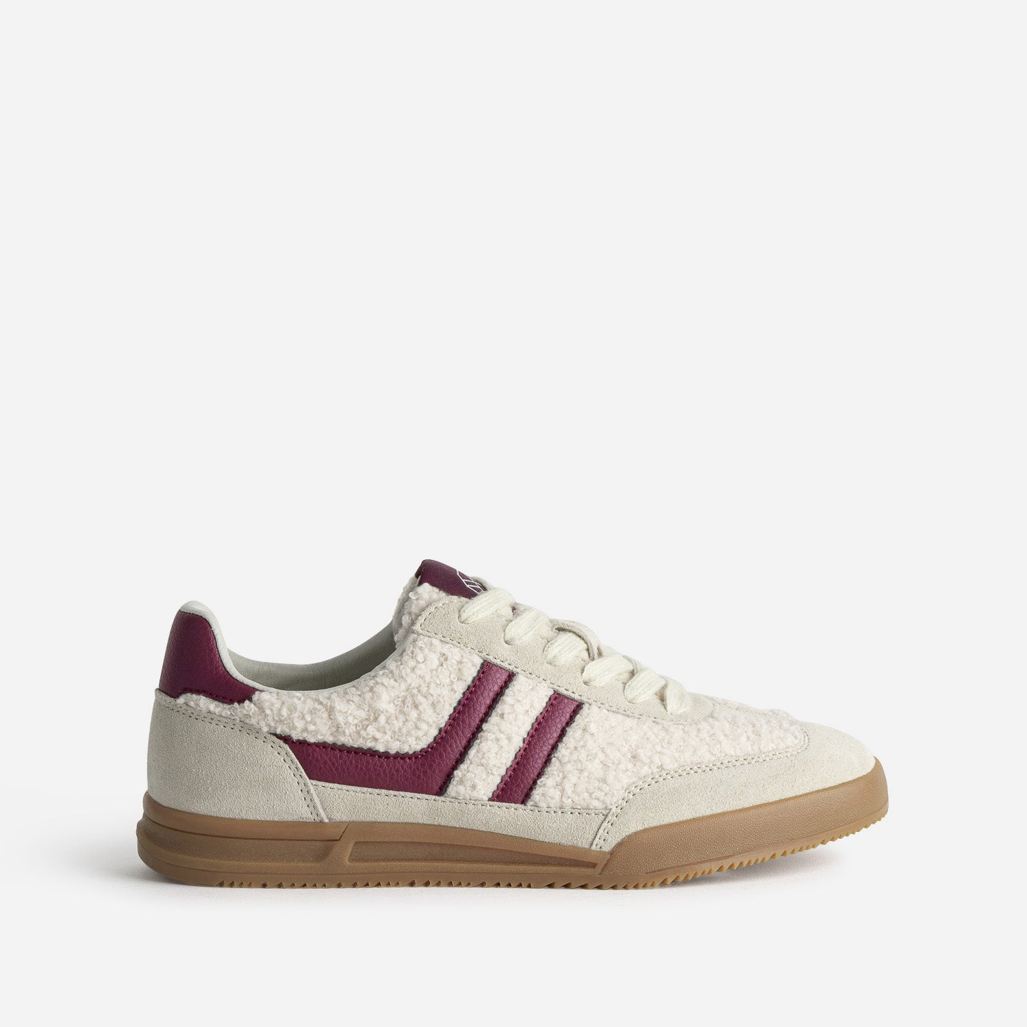 BASKET PERLA. BEIGE/BORDEAUX