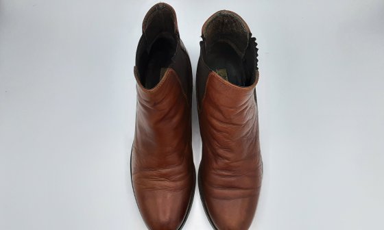 Bottine en cuir camel de seconde main