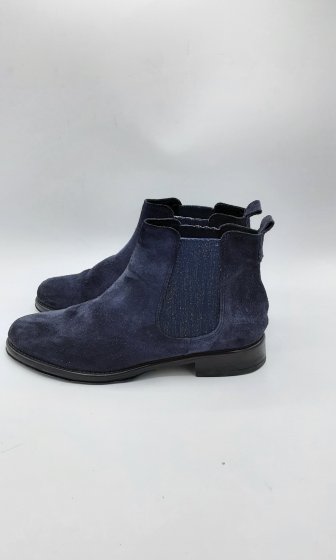 bottine en velours bleue