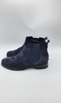 bottine en velours bleue