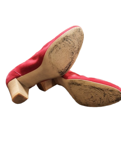 Escarpin en cuir velours rouge