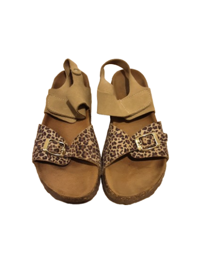 Sandales cuir nubuck léopard ERAM T35 de seconde main