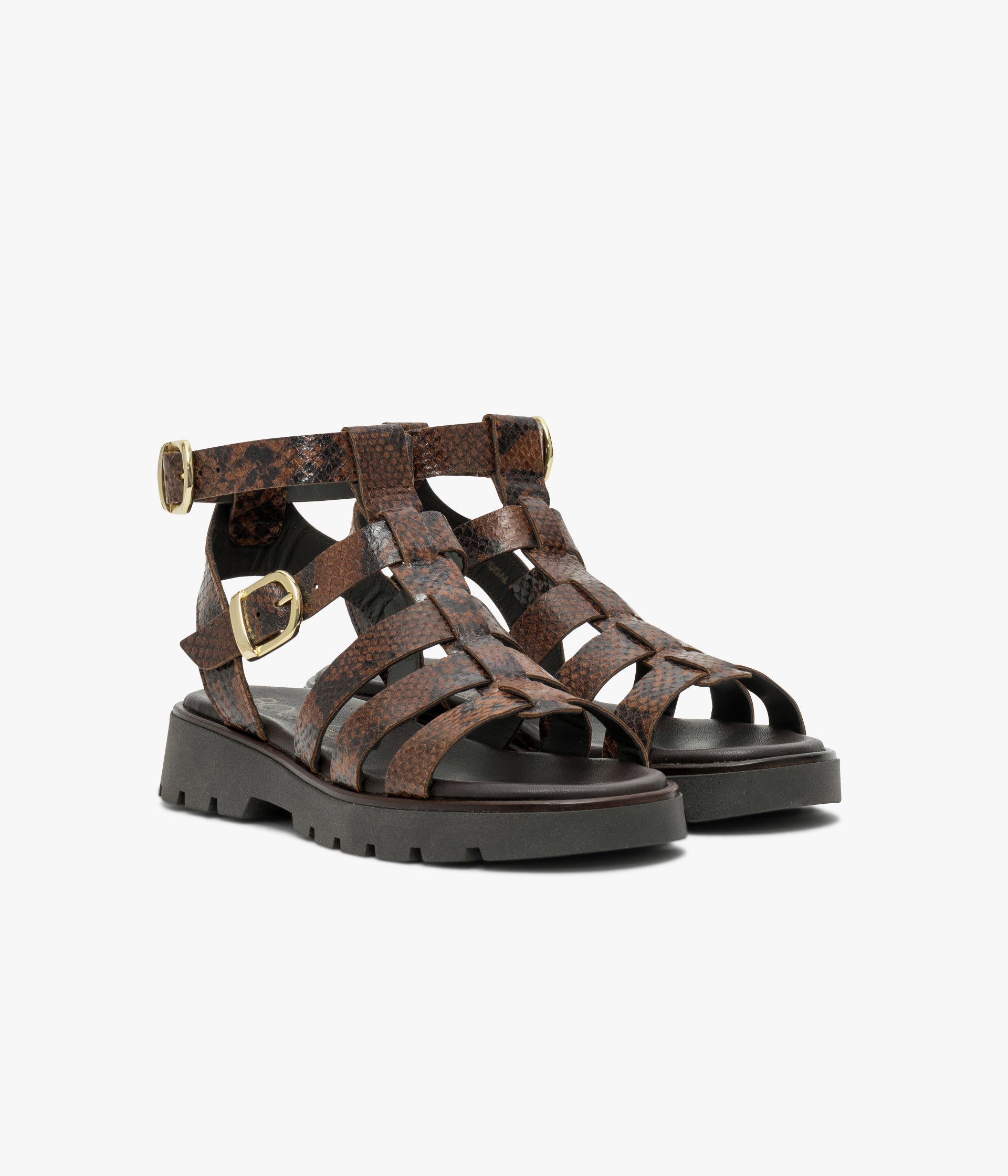 SANDALE GENIALE PYTHON MARRON