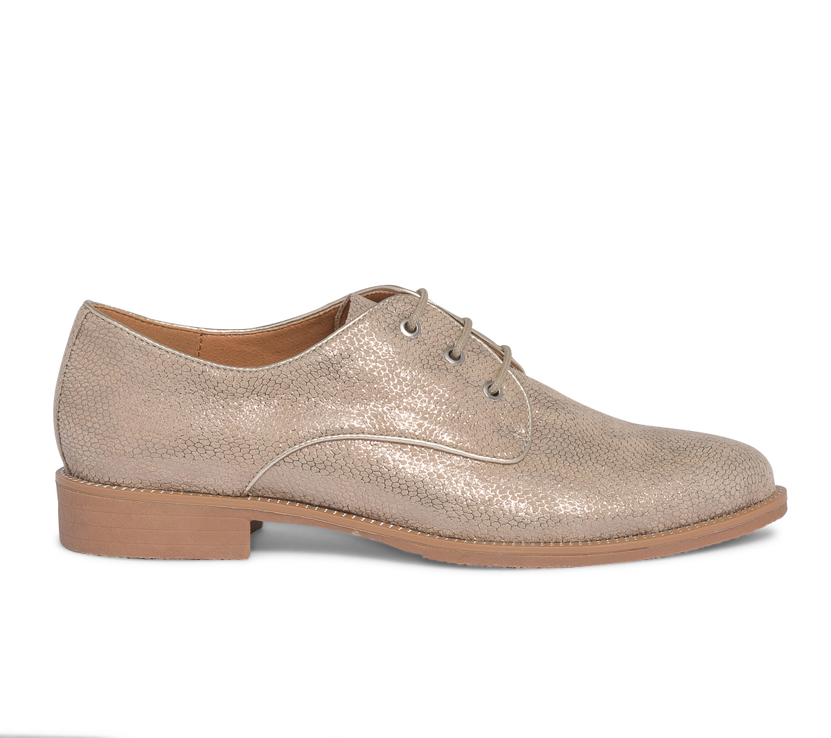 Derby beige suédé effet python