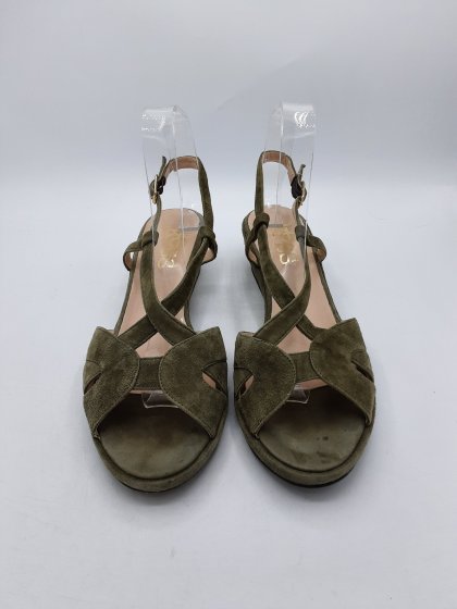 Sandales compensées KESS kaki de seconde main