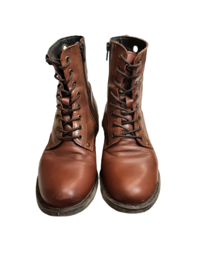 Boots à lacet en cuir cognac - ERAM T39 de seconde main