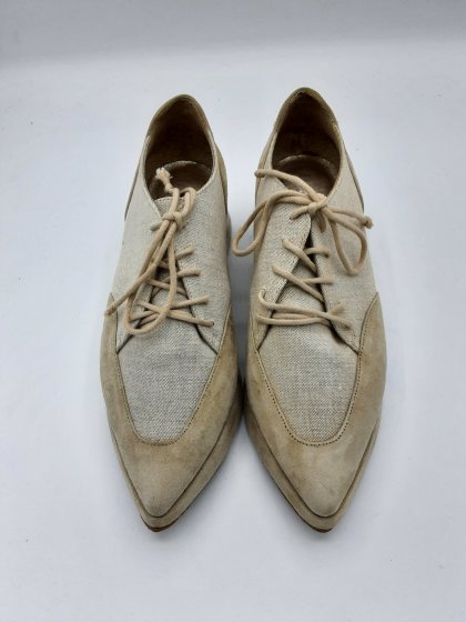 derbies compensées pointues beige Florence Kooijman  de seconde main