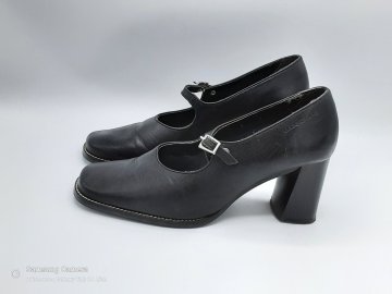 Babies à talon cuir noir T.38 de seconde main