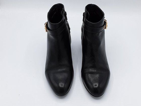 bottines cuir noir seconde main
