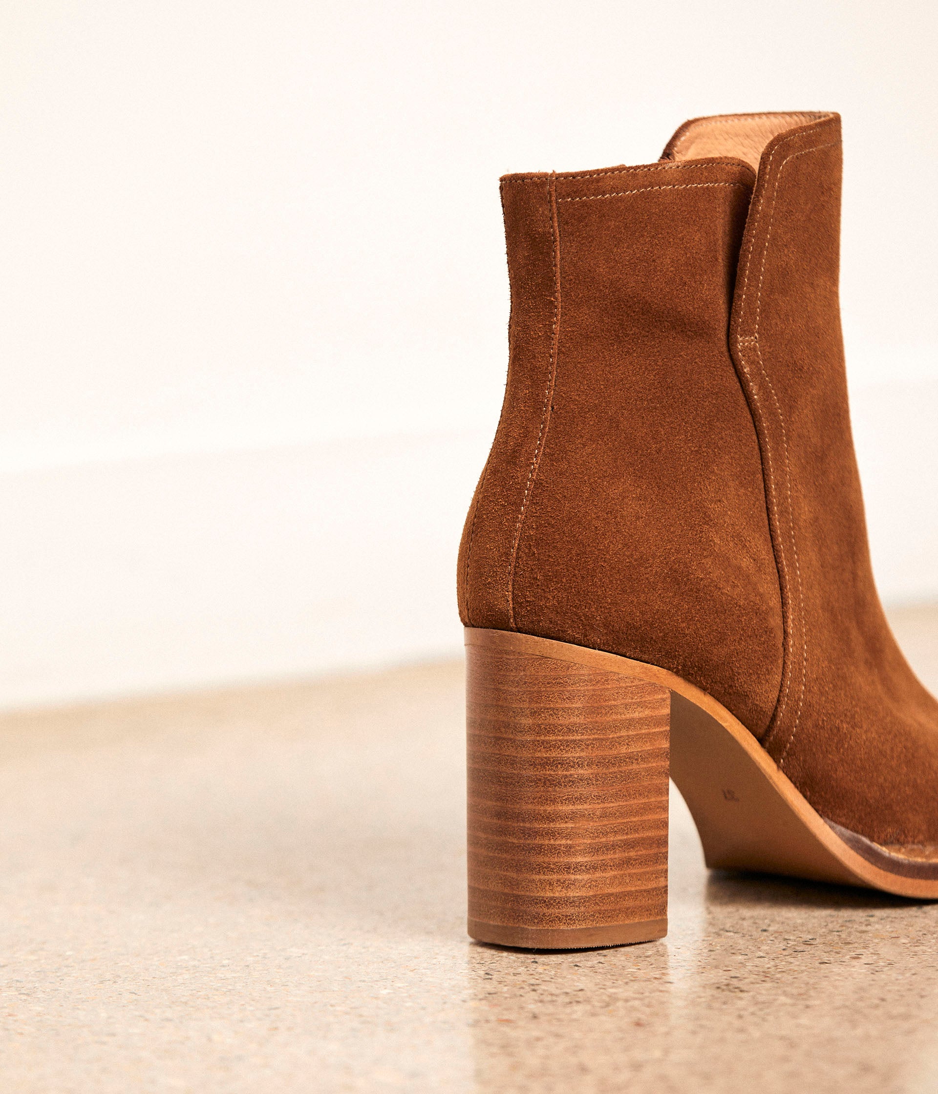BOOTS À TALON REBELLE COGNAC