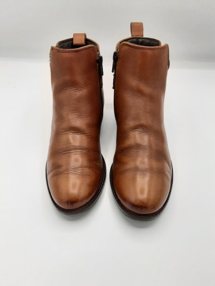 BOTTINES en cuir cognac Lily Mood - Seconde main
