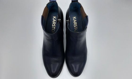 Bottines à talons bleu marine de seconde main