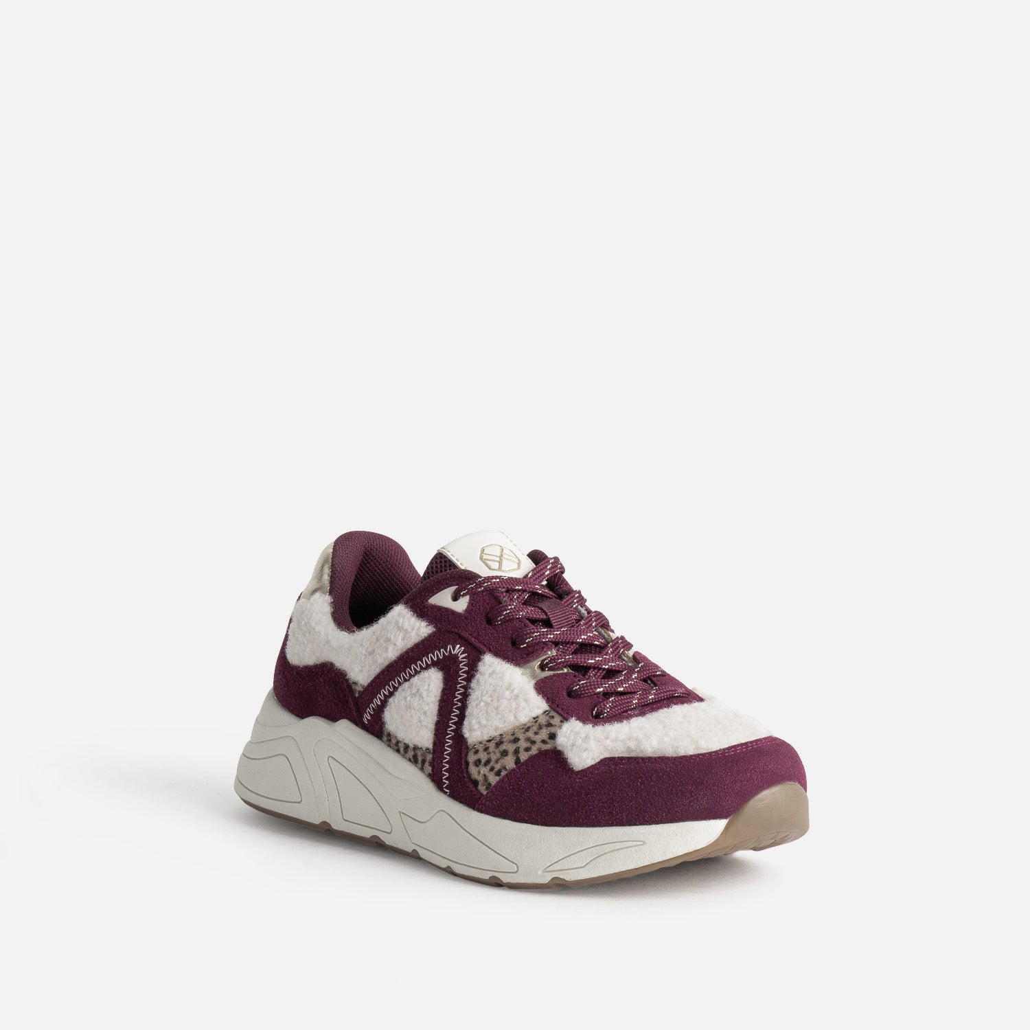 BASKET PENDORA. BEIGE/BORDEAUX