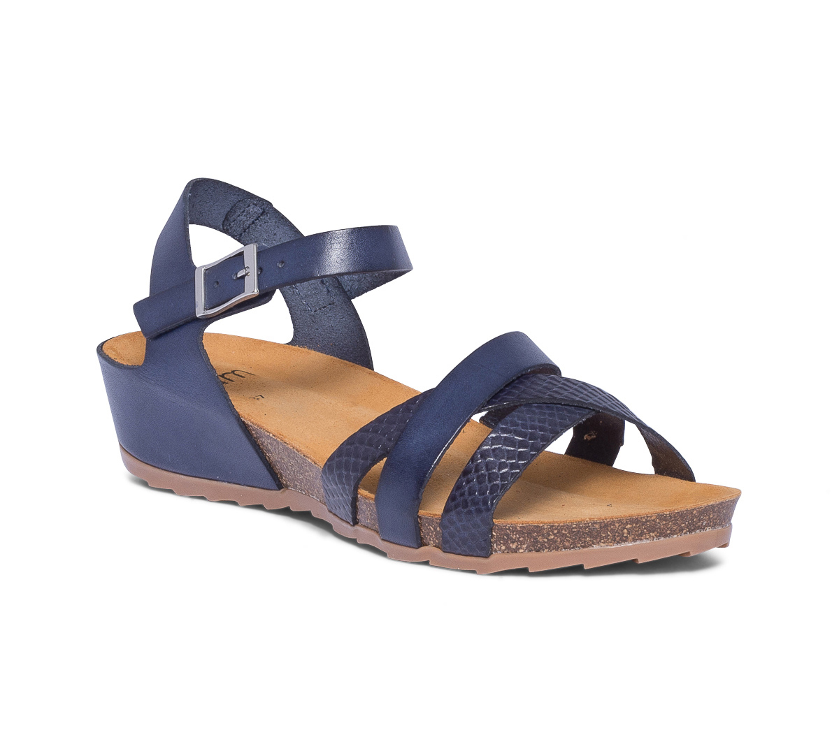 Sandale anatomique marine en cuir