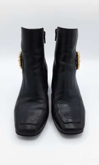 Bottines noires boucle or pointure 36