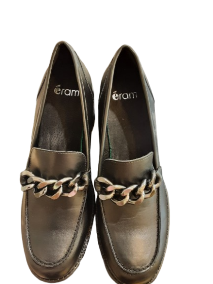 Mocassin NOIR à talon cranté ERAM de seconde main