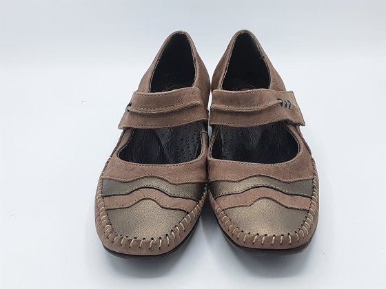 Chaussure compensée à velcro cuir 38 marron de seconde main