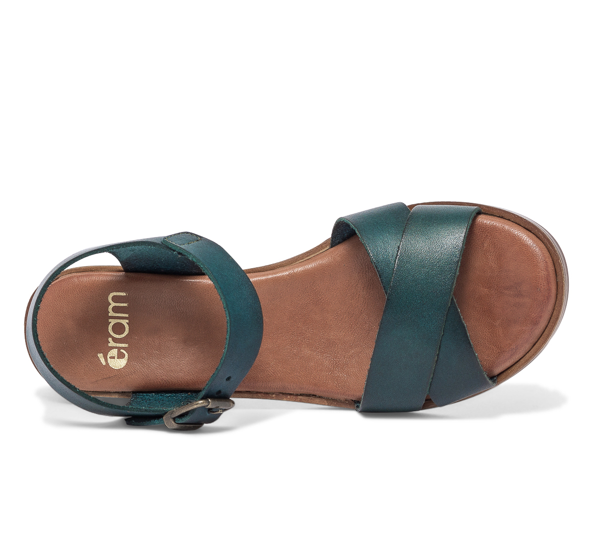 Sandale verte en cuir