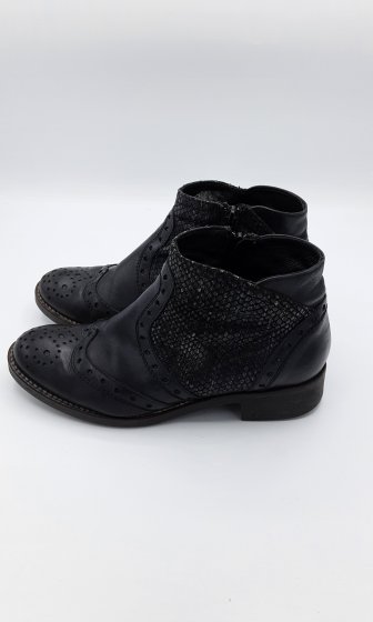 Boots femme 36 en cuir noir