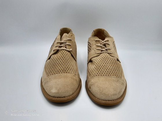 Derbies ajouré cuir velours beige ERAM de seconde main