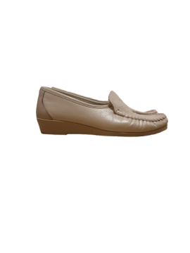 Mocassins compensée cuir blanc irisé MOC.FRANCE T36 de seconde main