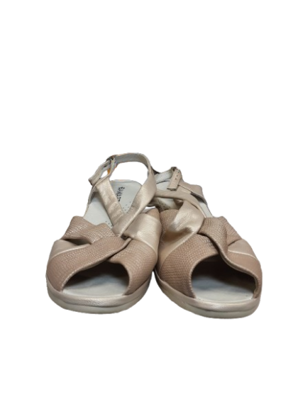 Sandales compensées en cuir beige Damart de seconde main