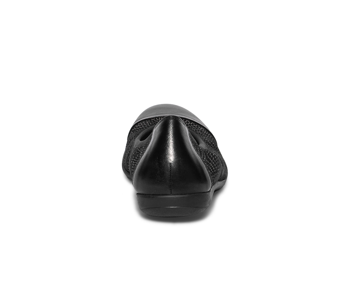 Ballerine CAPRICE noire en cuir velours fantaisie