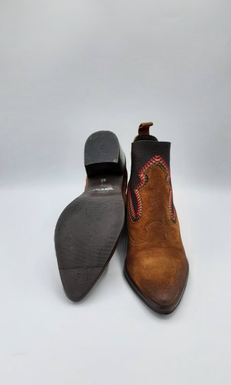 Bottines santiags Emanuelle Crasto marron de seconde main