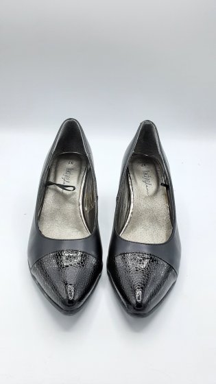 Escarpins noirs bout imitation croco