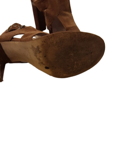 Sandale à talon cuir nubuck camel SAN MARINA T39