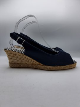 Sandales compensées TEX marine de seconde main