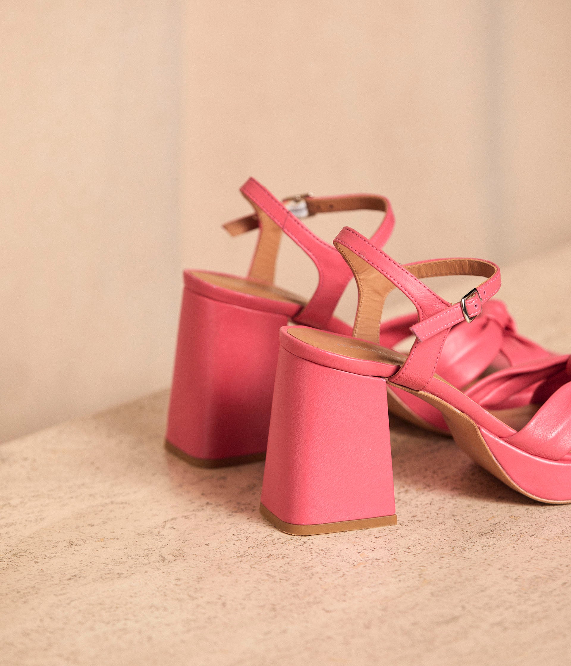 SANDALE À TALON ALINA FUCHSIA