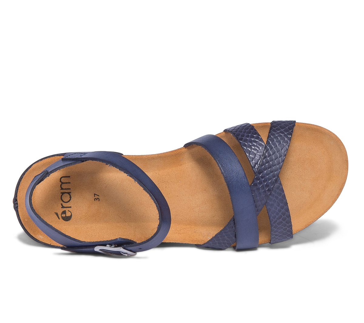 Sandale anatomique marine en cuir