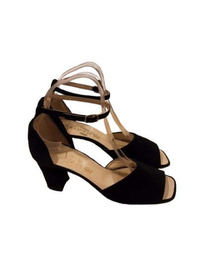 Sandales cuir velours noir -JB Martin - T36 de seconde main