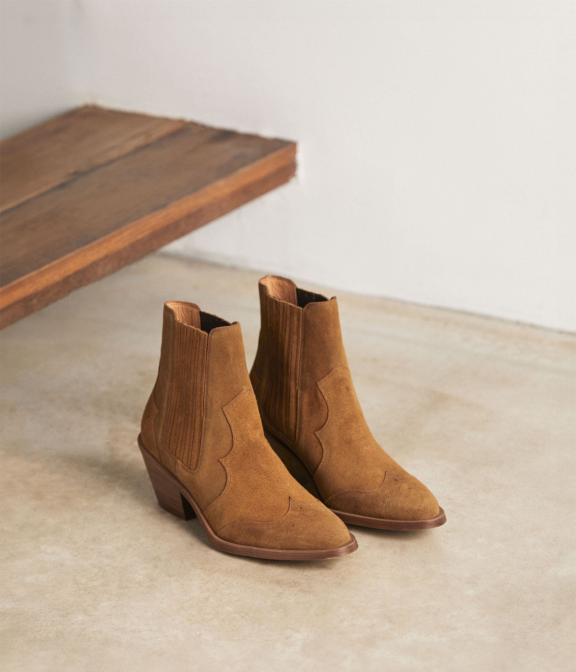 BOOTS À TALON CARRIE COGNAC