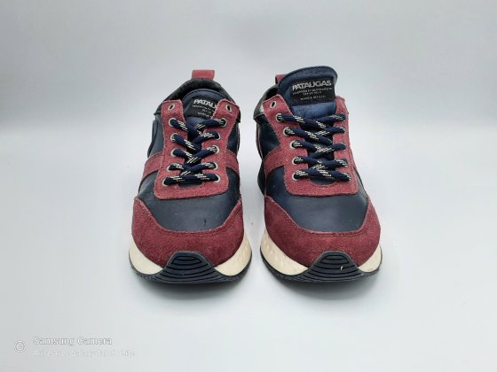 Sneakers dessus/int cuir marine/bordeaux PATAUGAS T36 de seconde main