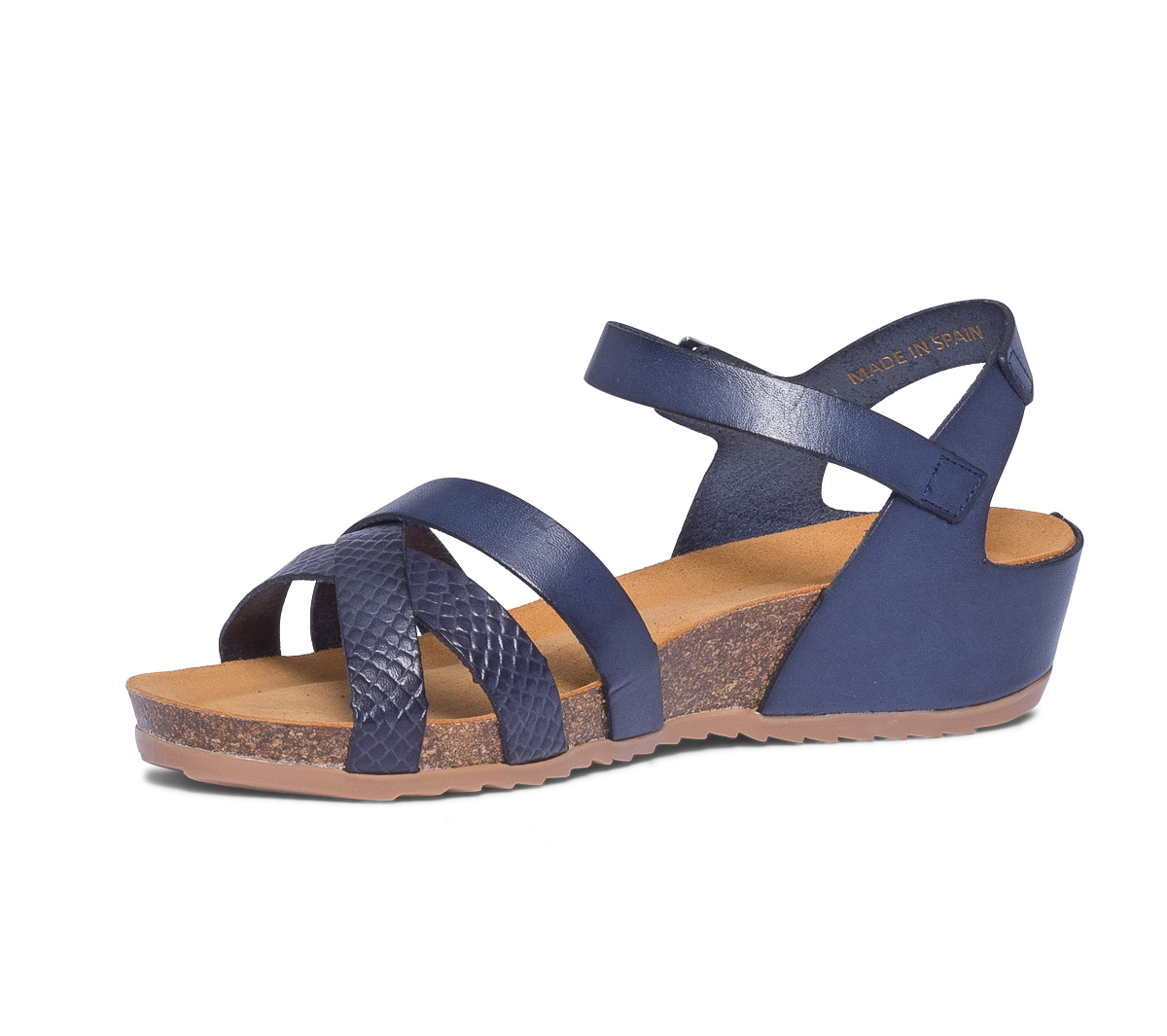 Sandale anatomique marine en cuir