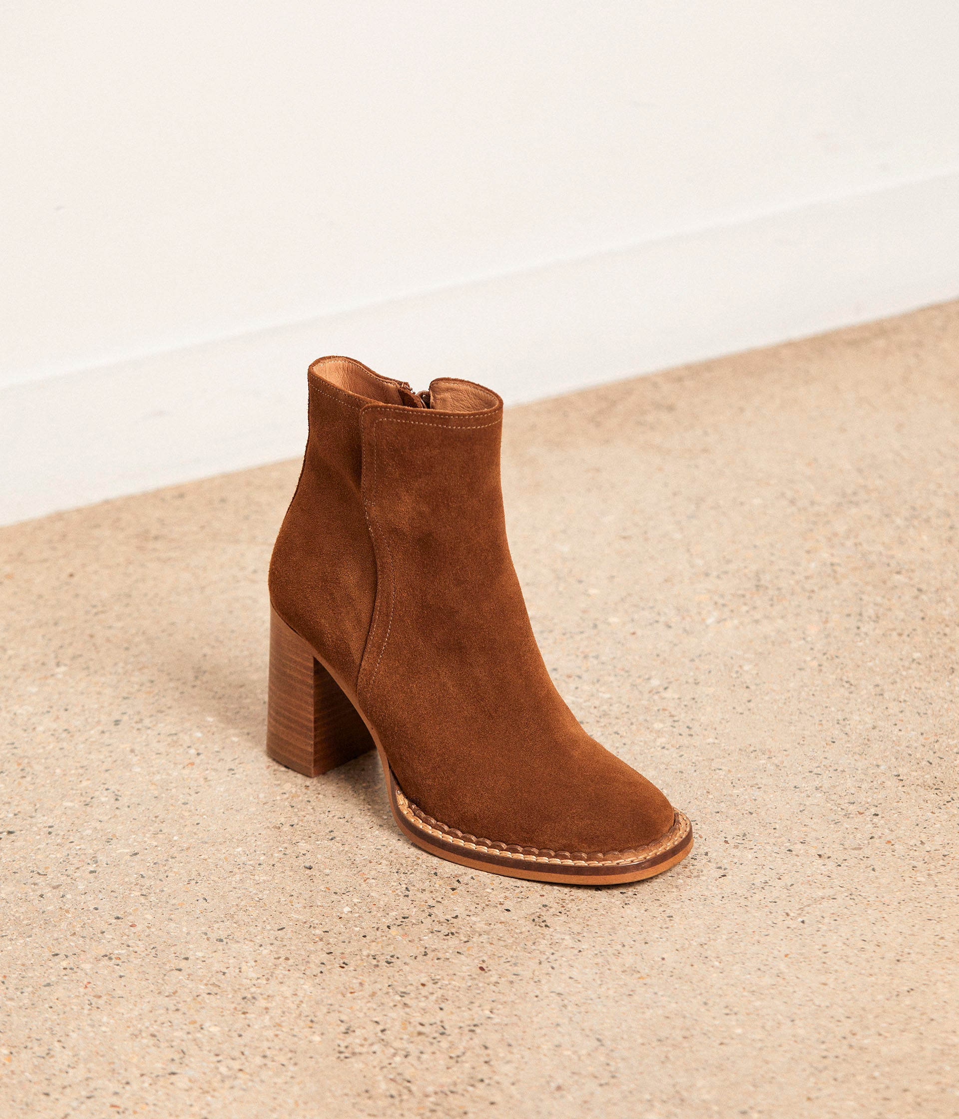 BOOTS À TALON REBELLE COGNAC