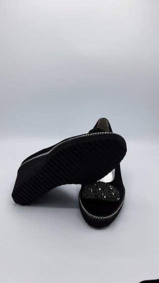 Ballerines compensées noires Azurée de seconde main
