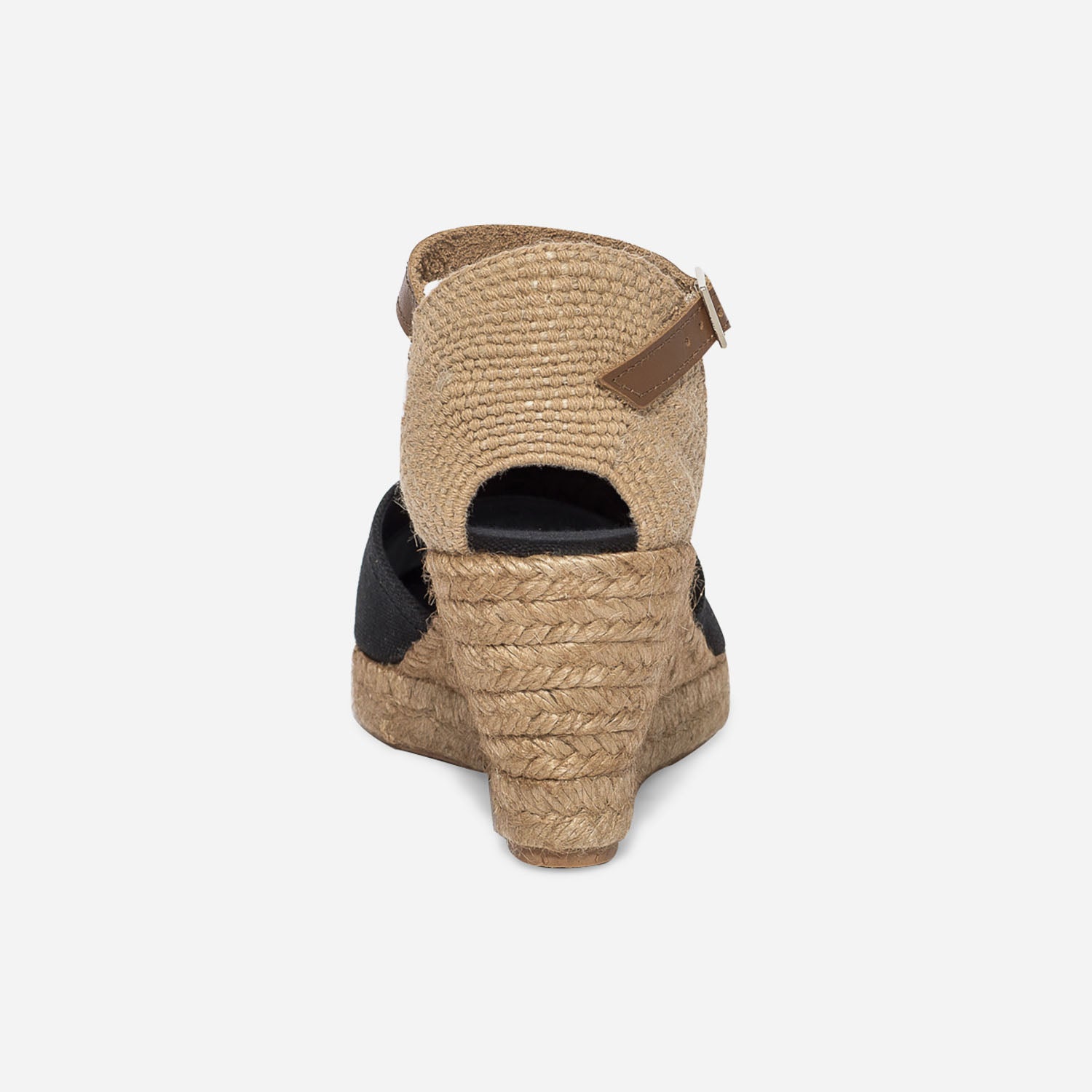 Espadrille compensée noire en toile