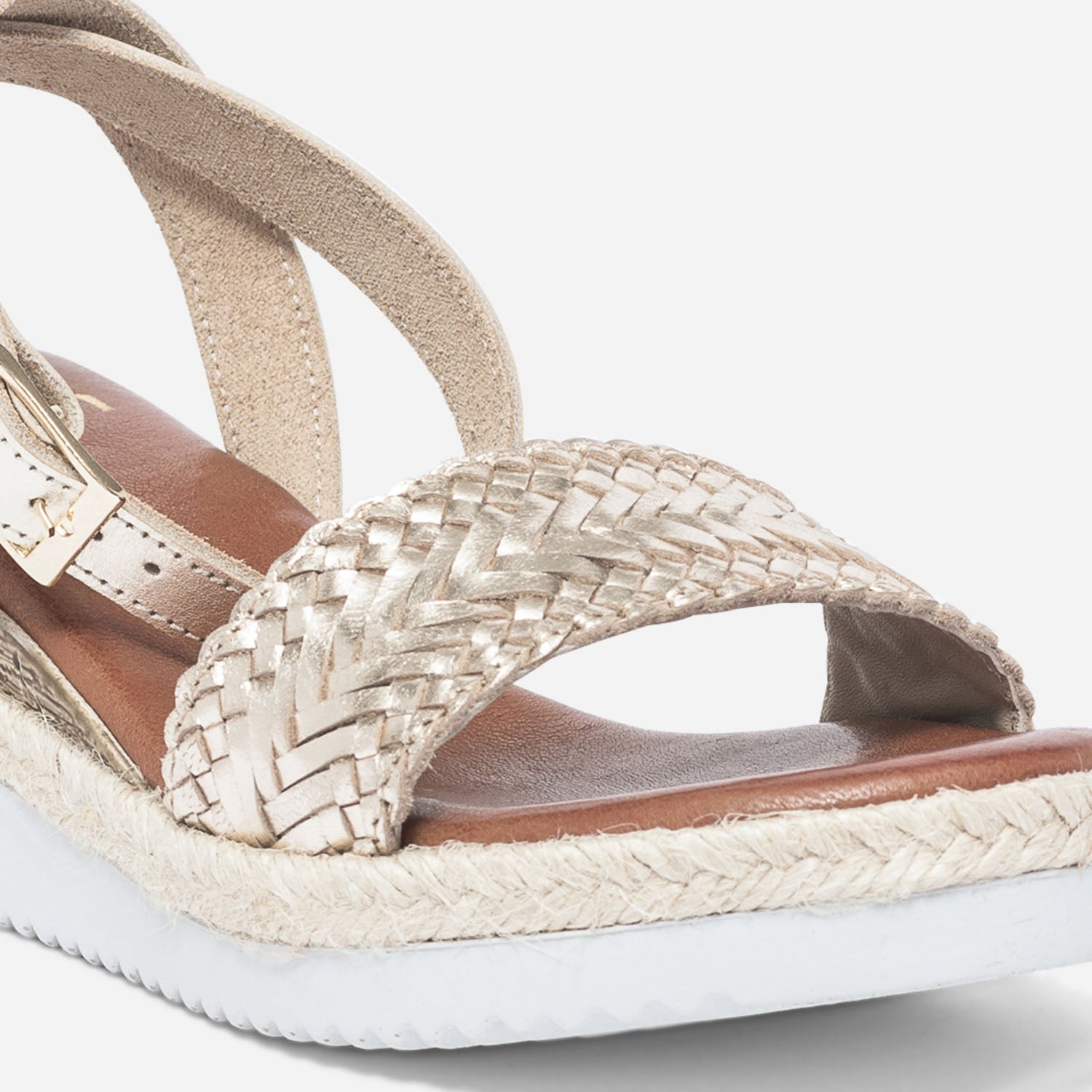 Sandale or en cuir