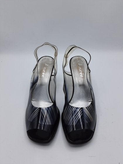 SANDALES TALON MICA ET CUIR AZUREE CANNES DE SECONDE MAIN