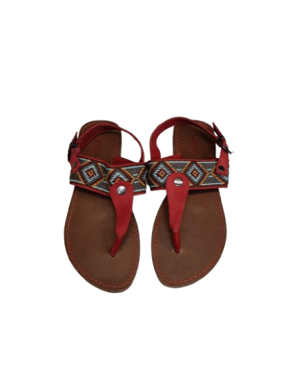 Sandale tong rouge LPB cuir T39 de seconde main