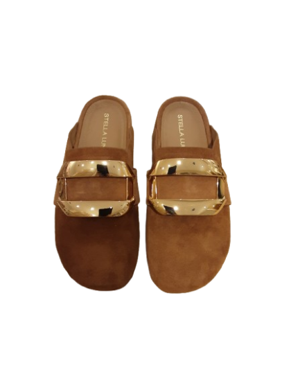 Mule cuir nubuck cognac avec bijoux STELLA LUNA T39 de seconde main