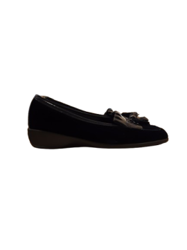 Mocassin cuir velours marine SUNDROPS T40 de seconde main