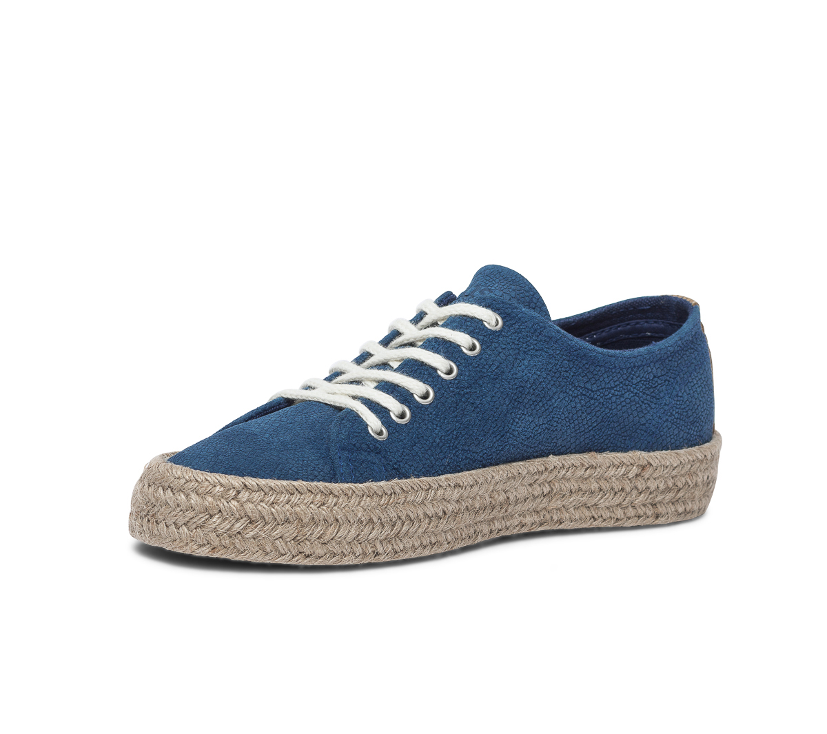 Tennis TBS bleue en cuir embossé