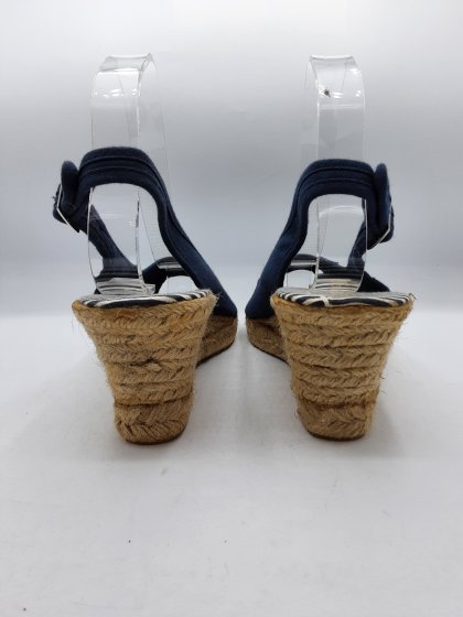 Sandales compensées TEX marine de seconde main