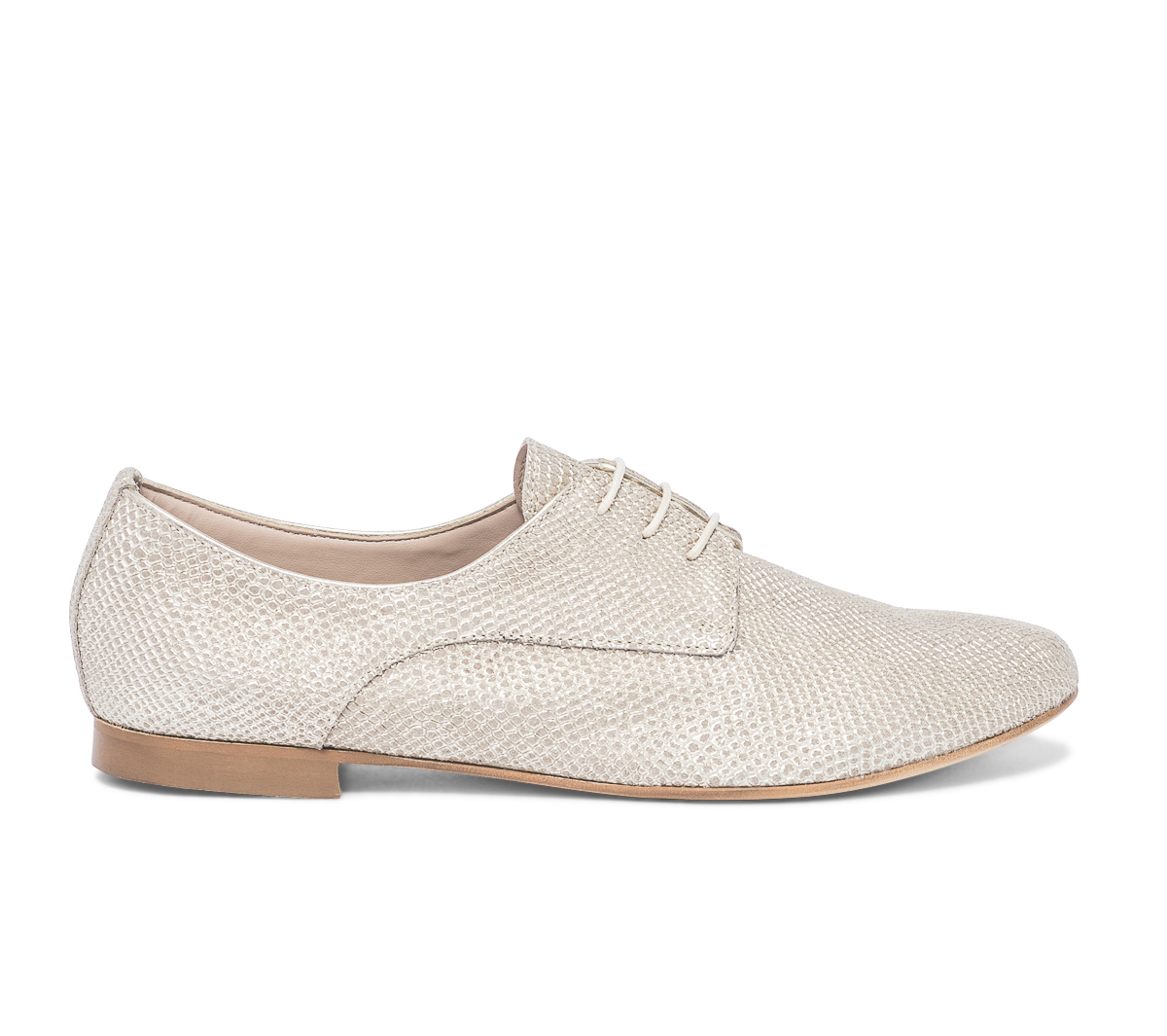 Derby or en cuir embossé python