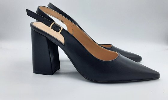 Slingback noir à bout pointu de seconde main